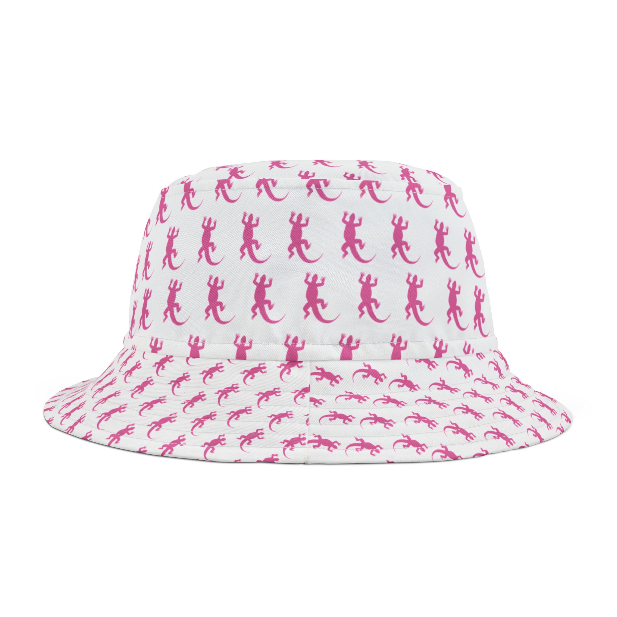Pink Iguana Pattern Bucket Hat