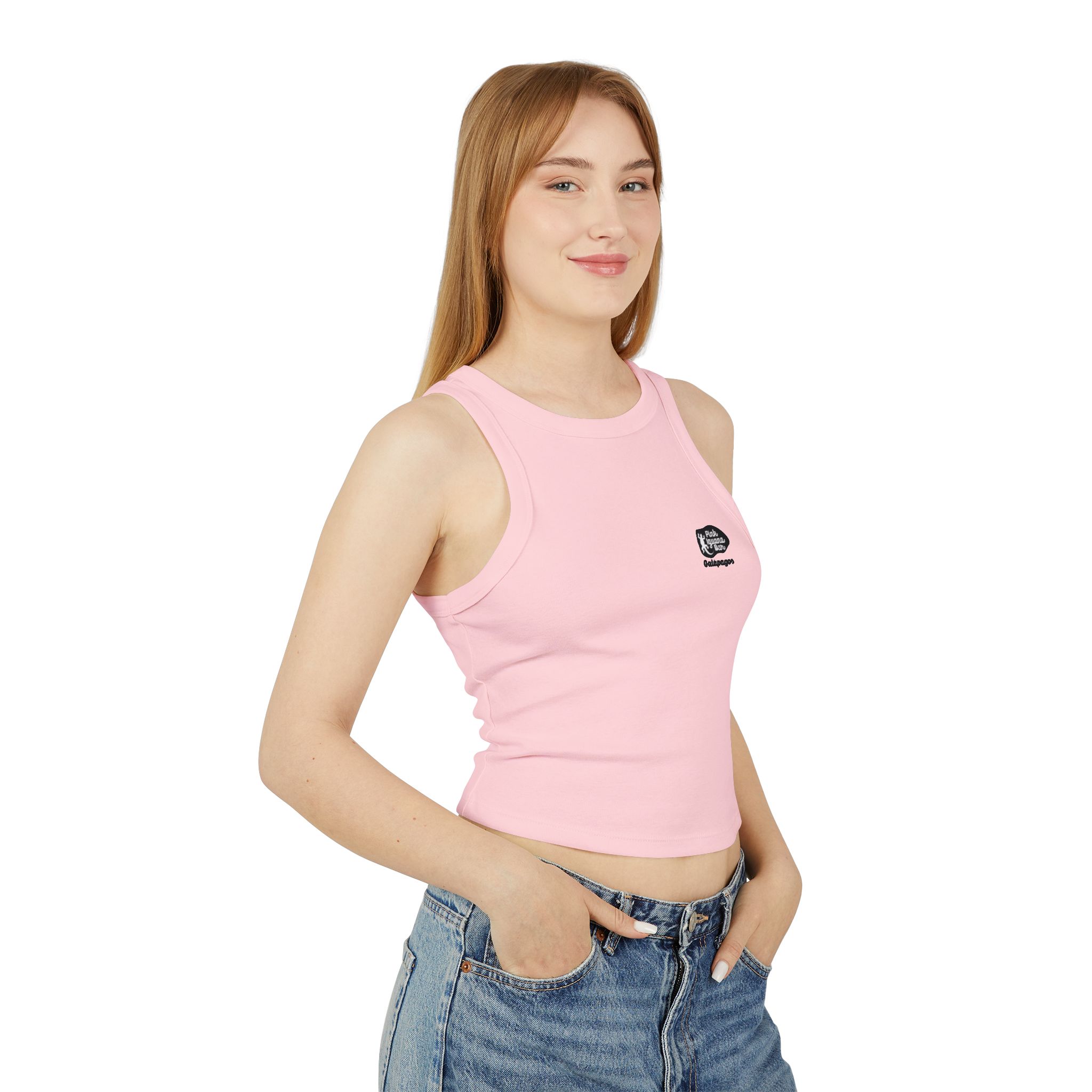Retro Pink Iguana Bar Racer Tank for Women