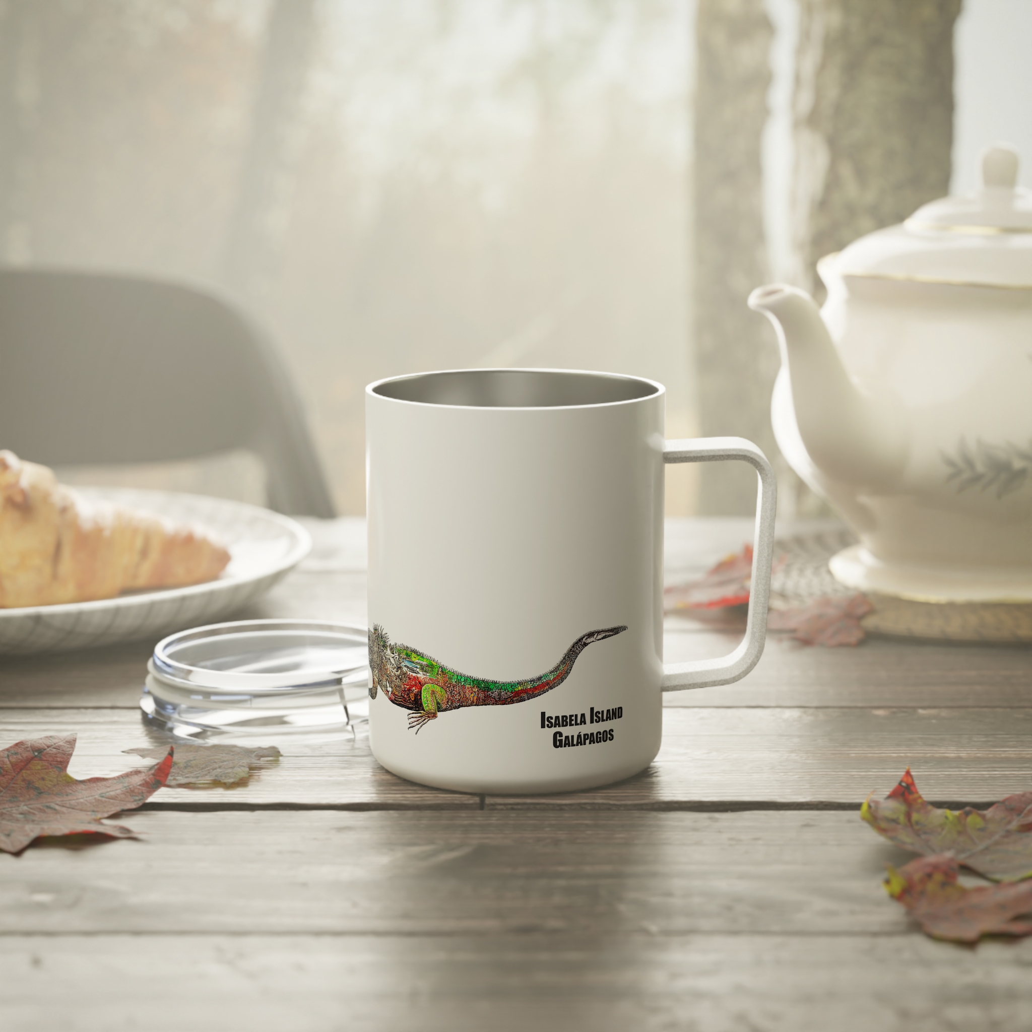 Iguana Painting Insulated Coffee Mug - 10oz Travel Mug