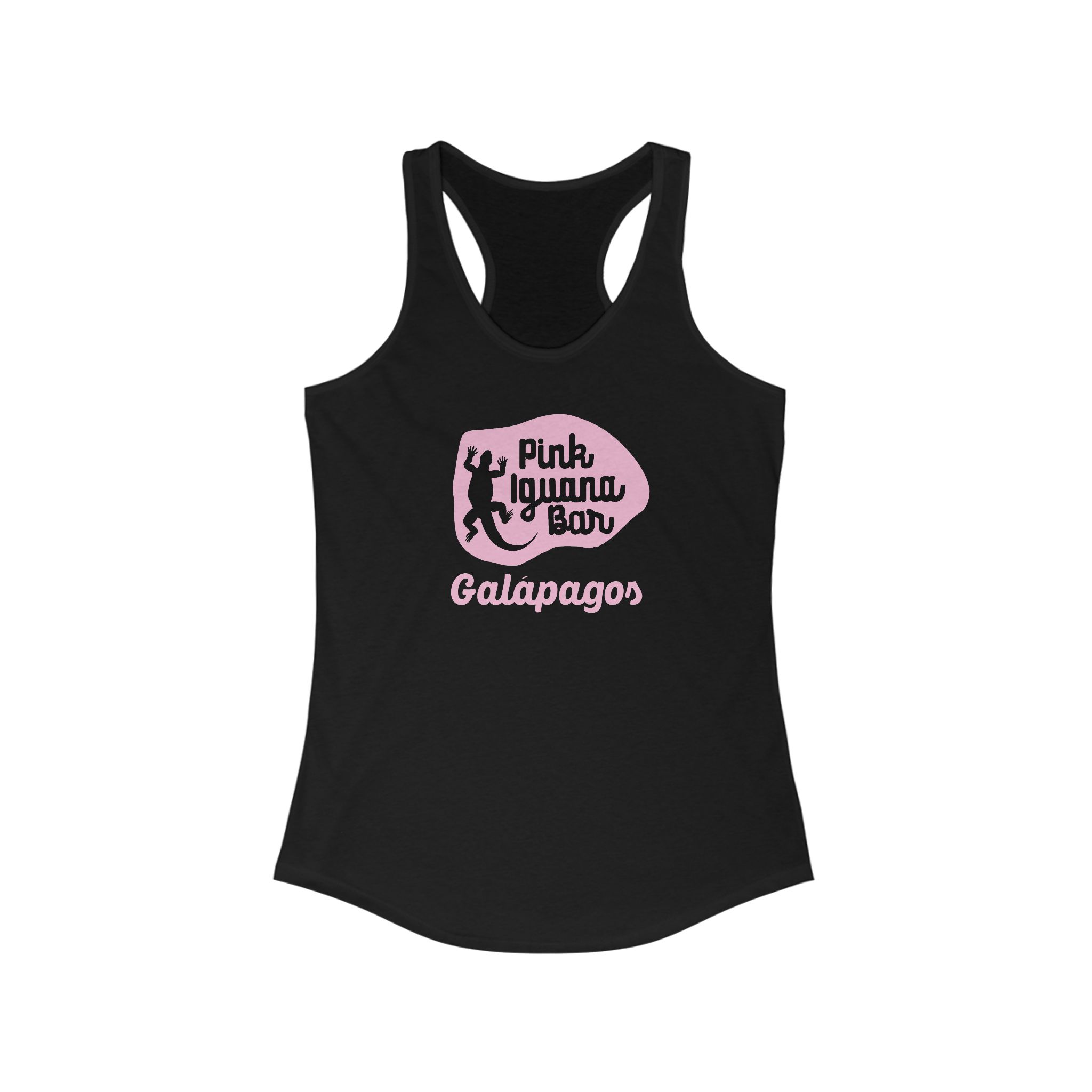 Retro Pink Iguana Bar Racerback Tank