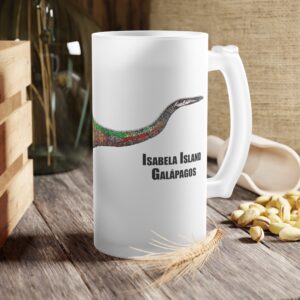 Iguana Painting Frosted Glass Beer Mug