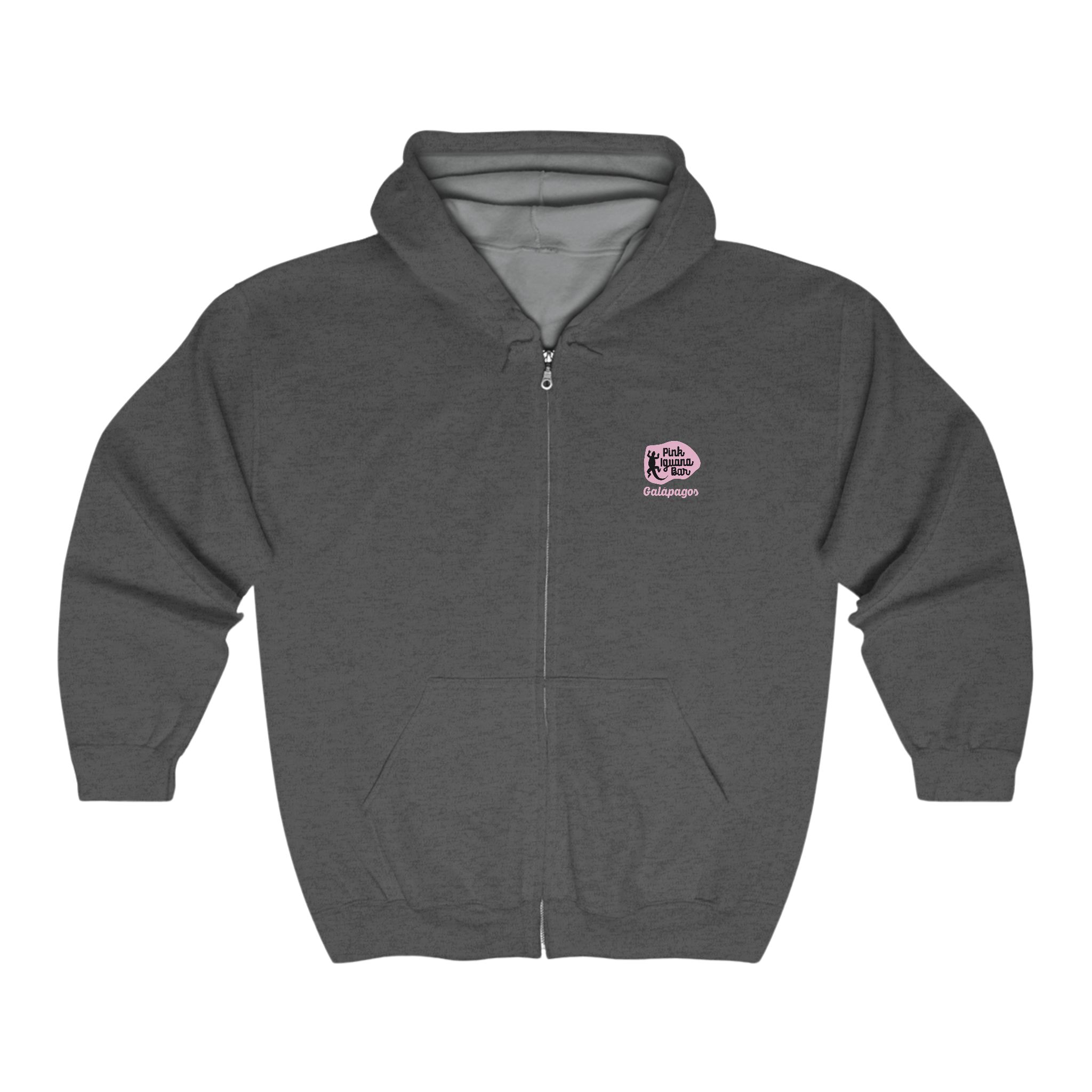Retro Pink Iguana Bar Unisex Full Zip Hoodie