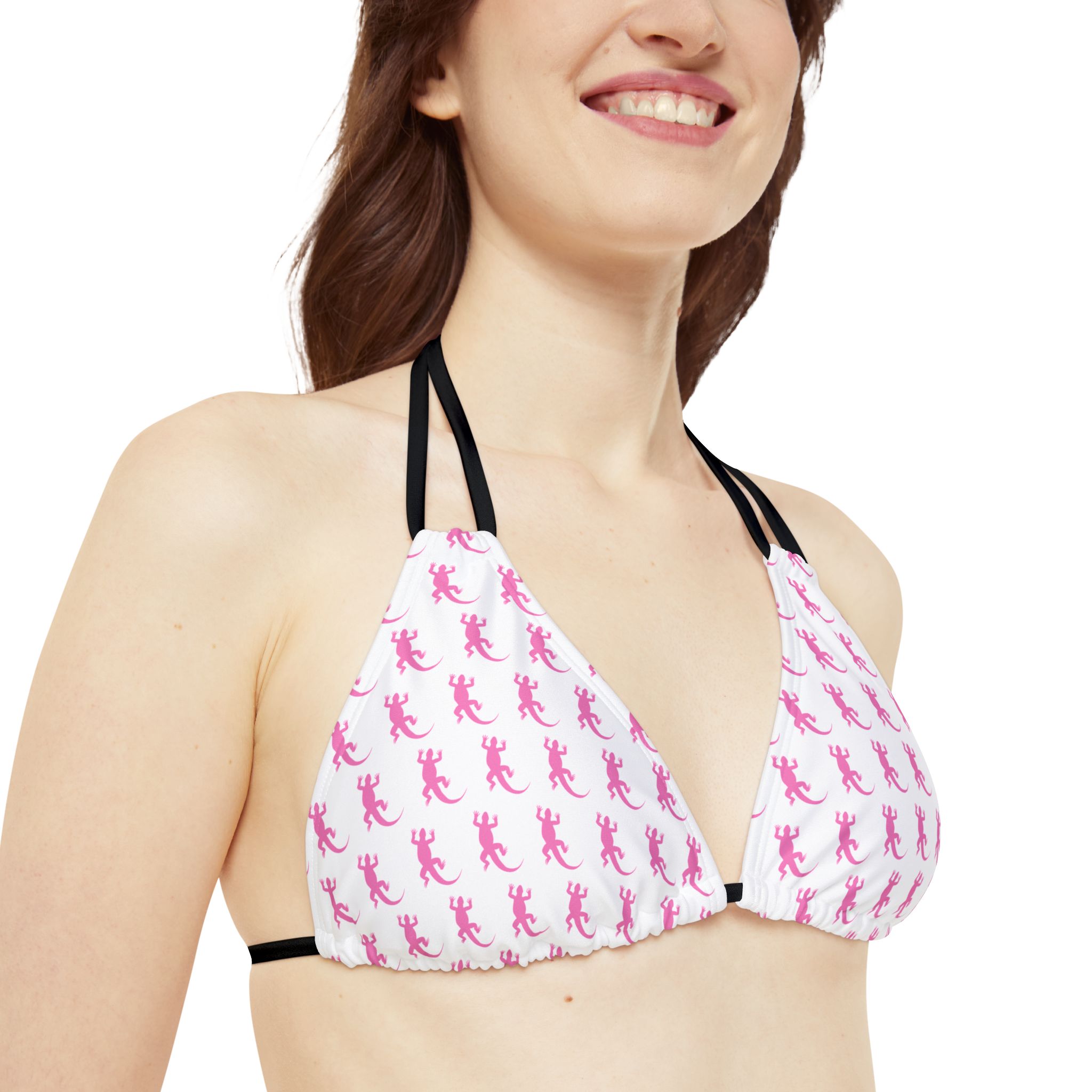 Pink Iguana Strappy Triangle Bikini Top